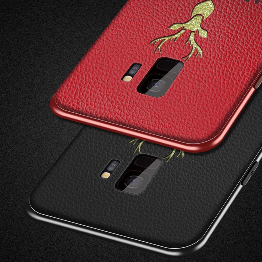 Из искусственной кожи оленя чехол для телефона samsung Galaxy S9 S8 плюс S7 Edge Note 9 8
