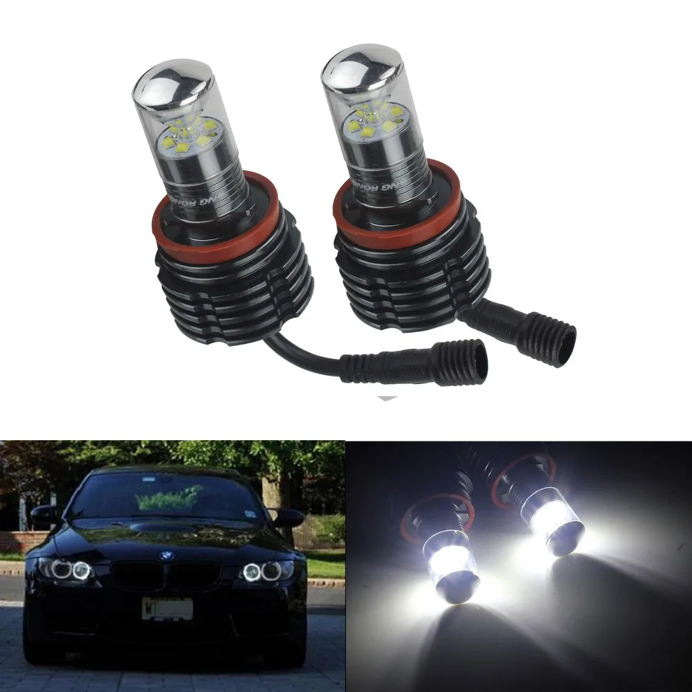 

ANGRONG 2x 30W LED Angel Eyes Halo Light H8 Bulb For BMW E90 E92 E82 E60 E70 X5 E71 X6 E89(CA212)