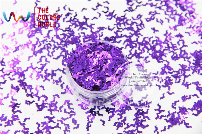 Фиолетовый цвет форма летучей мыши Размер: 5 мм блестки пайетки для дизайна
