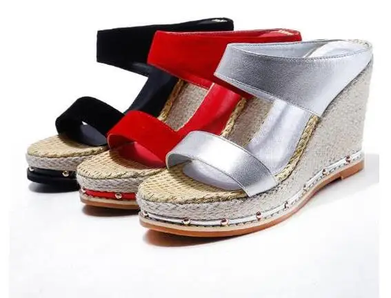 Choudory Марка Женщины Платформа Клин Тапочки 2017 Лето Открытым Носком Вырезы