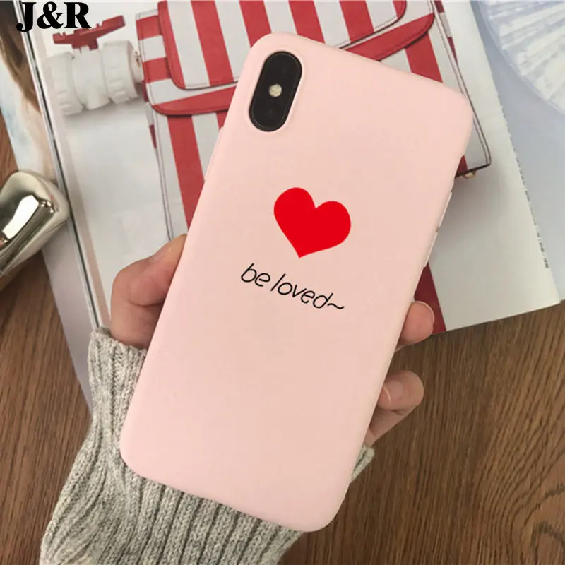J &amp R милый чехол для телефона s iPhone 6 6s Чехол 7 8 Plus X Be Love Модный мягкий силиконовый