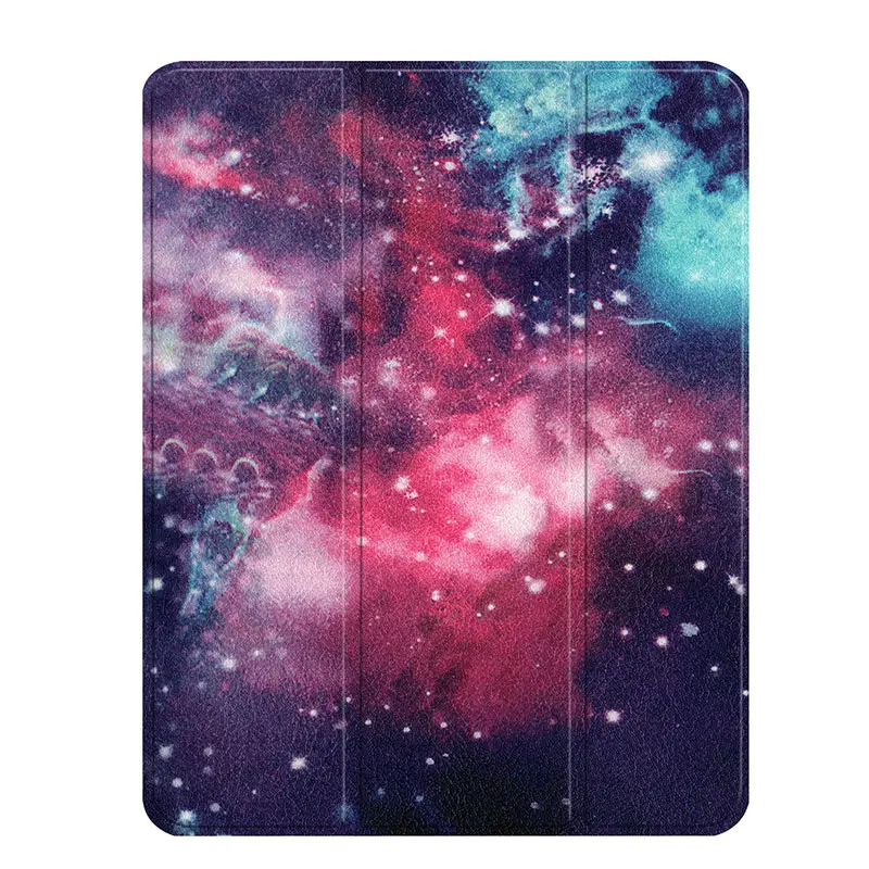 Funda для iPad Pro 11 чехол с карандашом Держатель смарт из искусственной кожи Trifold подставка+ Жесткая задняя крышка из ПК для нового iPad Pro 11 чехол - Цвет: Pro 11-Galaxy