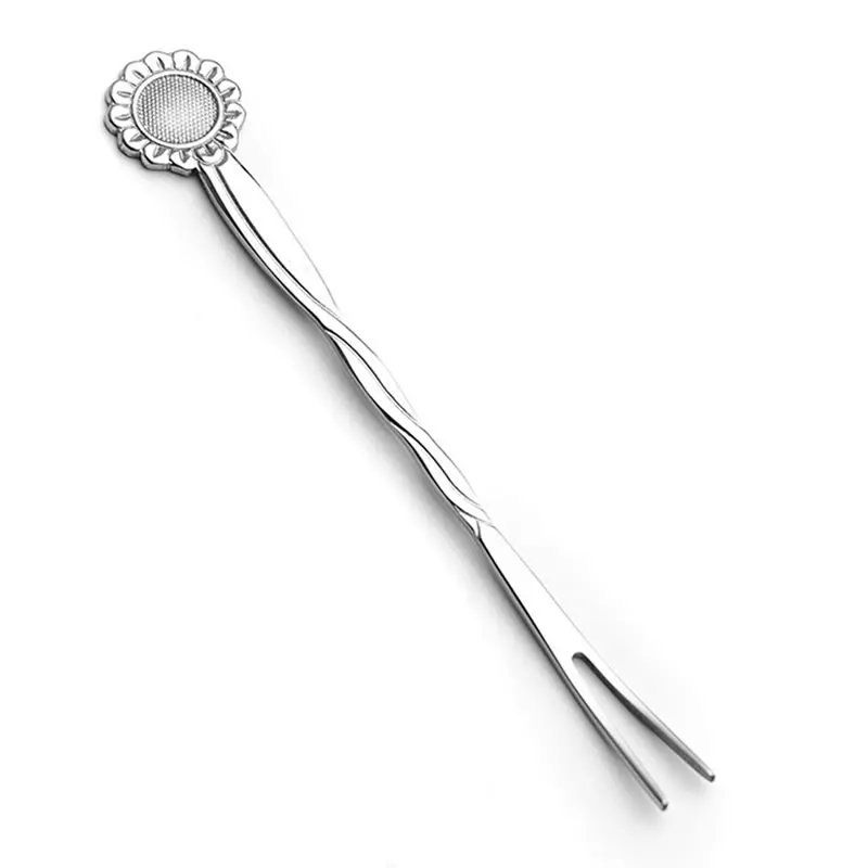 Sunflower Upspirit 5 шт./компл. Многофункциональный цветочный дизайн фруктовая вилка из нержавеющей стали две вилка с зубцами закуска Picker Десертные Вилки для торта - Цвет: Sunflower