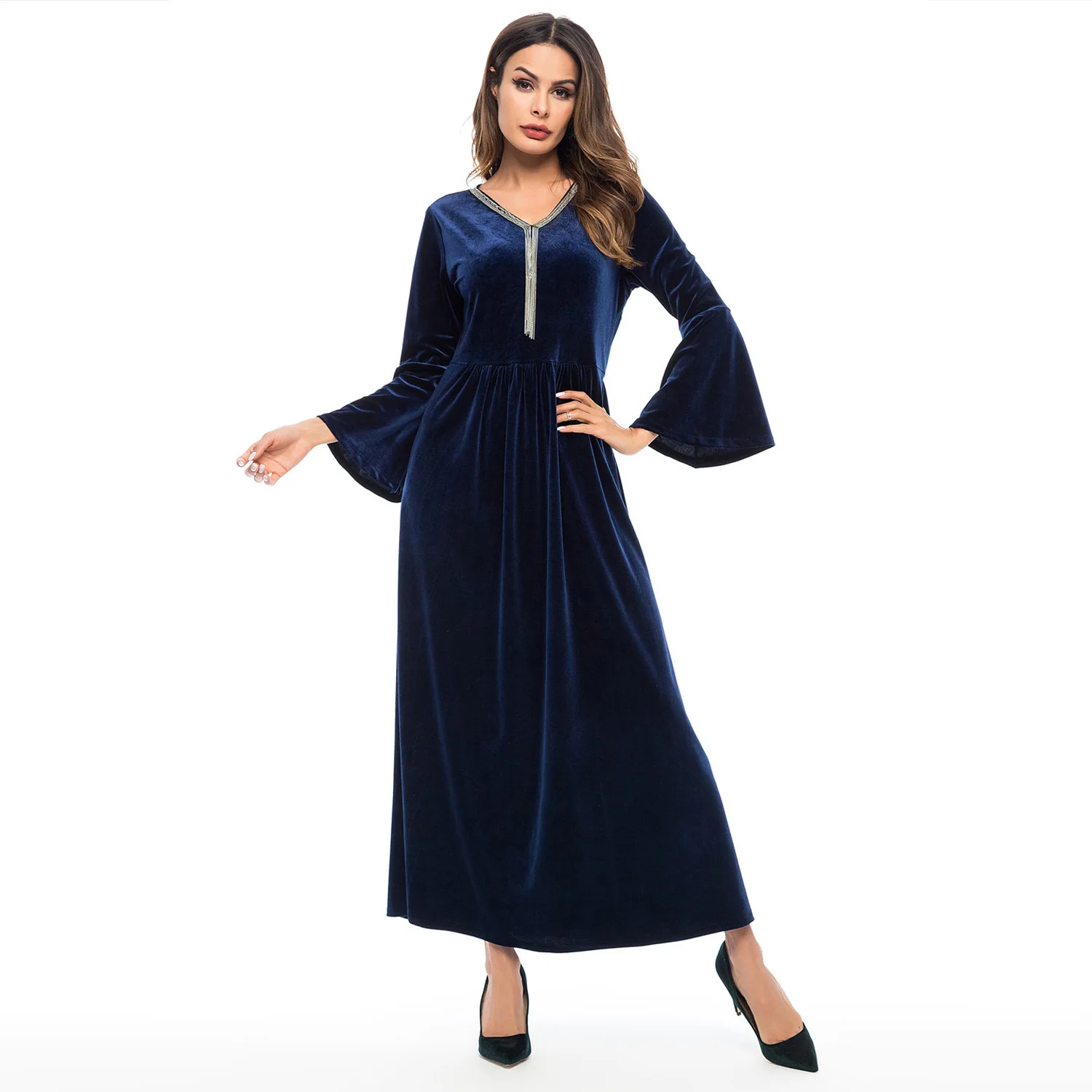 Кафтан Арабский исламский Дубай платье мусульманский марокканский кафтан