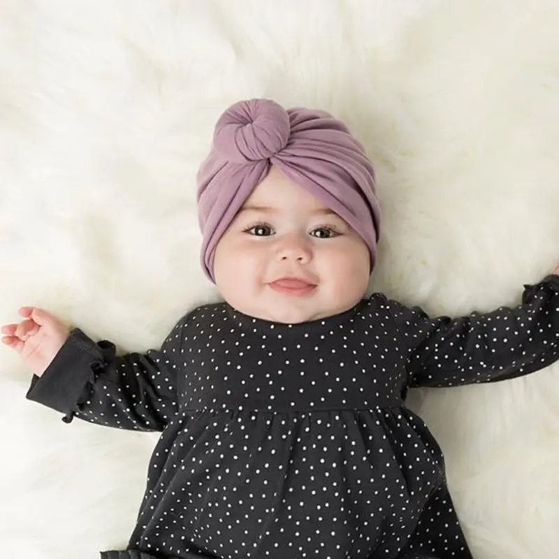 Baby Turban Top Knot Hat Toddler Kids Boy Girl India Beanie Hat Lovely Soft Newborn Headwear Photography Props Accessories