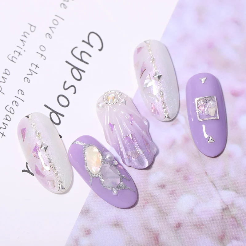 Стикеры 3D на ногти Nail Art Наклейки натуральный градиент перламутровые хлопья для