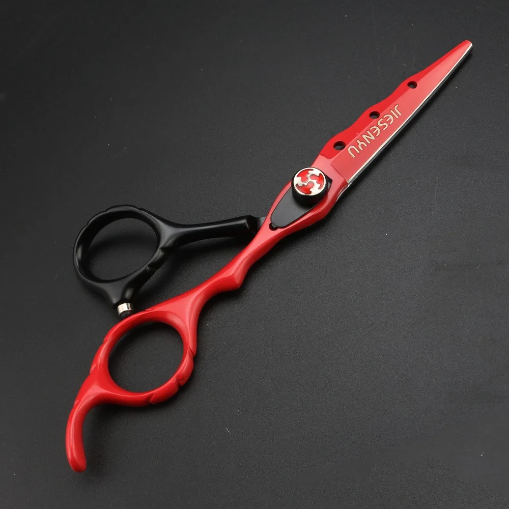 

Professional Barber Scissors Hair Salon with Hairdressing Scissors Unique Red and Black Handle 6.0 Inch Personality Scissors