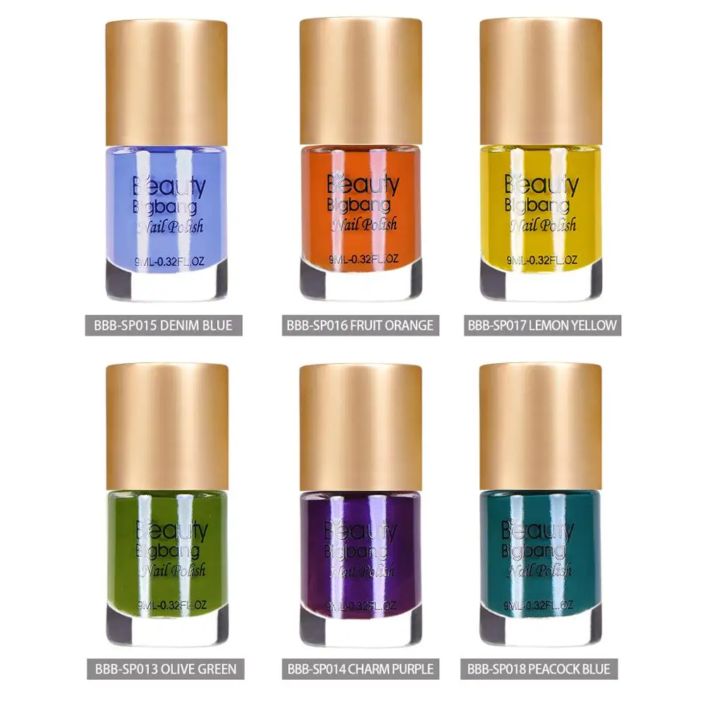 BEAUTYBIGBANGNail штамповка гель лак для ногтей красочный дизайн ногтей пластина печать лак 6 цветов 1 бутылка