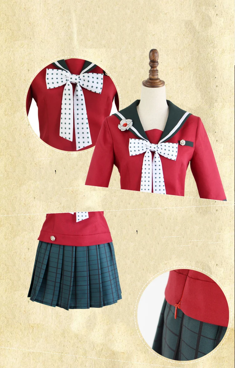 New 6PCS Danganronpa V3 Killing Harmony Harukawa Maki School Uniform women girl Cosplay Costume set and wig Halloween Costume