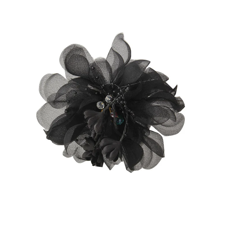 Классическая Пряжа Ткань цветок брошь сладкий кристалл шпильки женское платье и