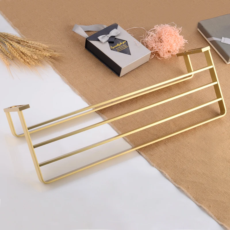 Держатель для полотенец ванной комнаты латунный золотой настенный держатель