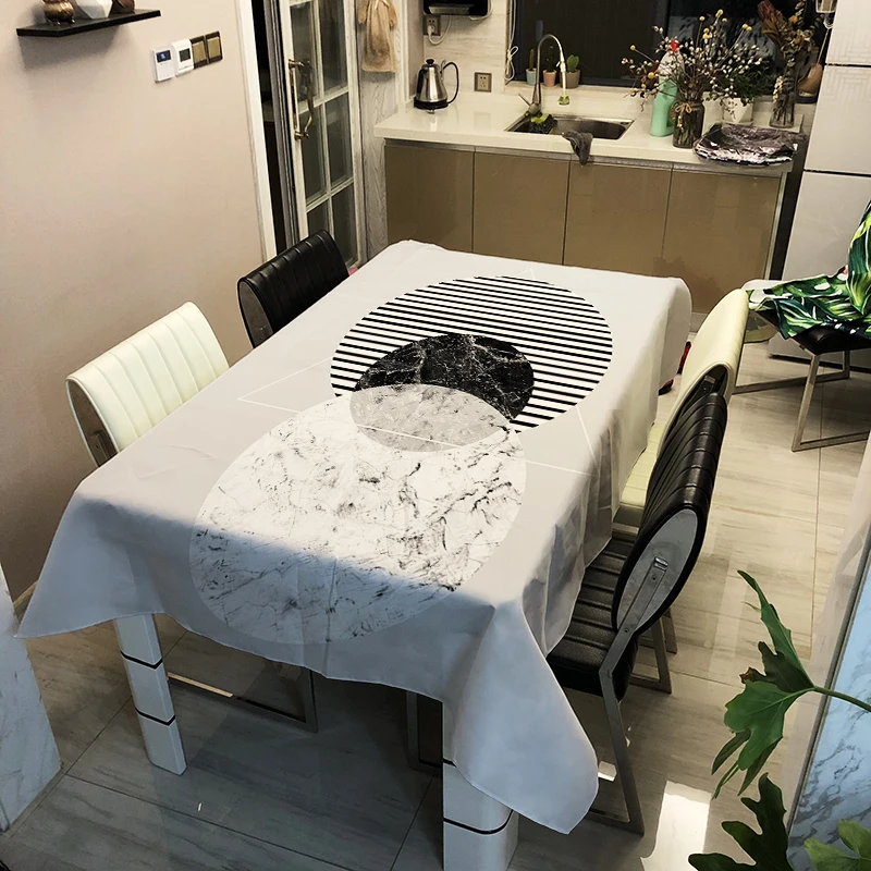 Геометрические растения узор полиэстер ПВХ скатерти декоративные домашний