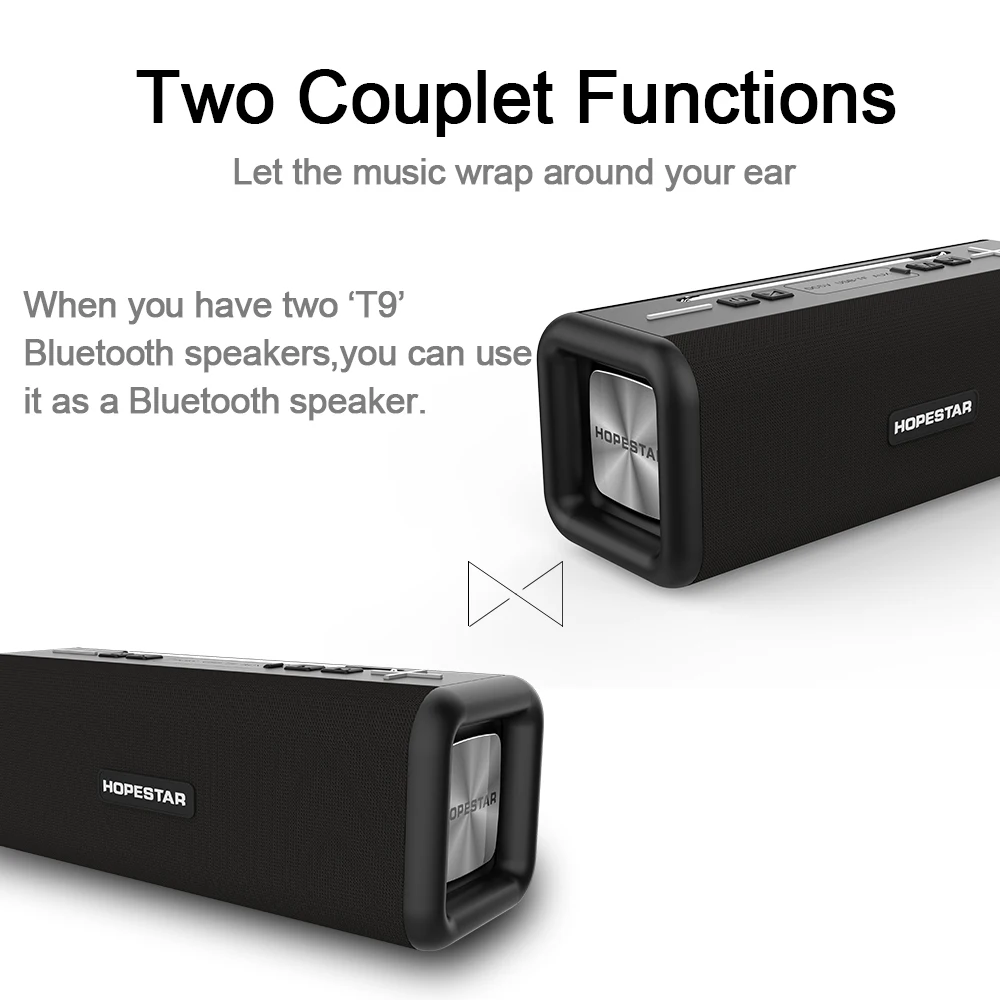 HOPESTAR T9 беспроводной Bluetooth 4,2 динамик 10 Вт портативный звуковой ящик FM цифровое радио 3D объемный стерео Поддержка громкой связи TF AUX
