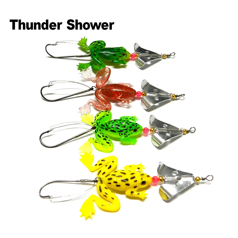 ThunderShower 4 шт. приманка-лягушка для рыбалки приманки установка резиновых защитных