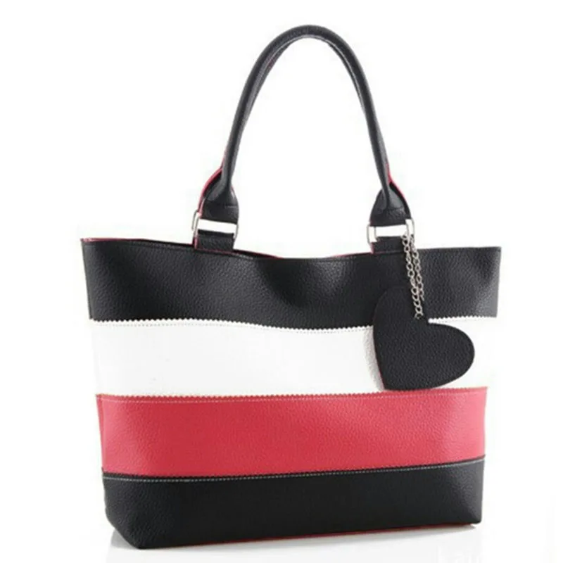 

Fashion Summer Women Shoulder Bag Ladies' PU Leather Handbag Color Love Heart Decorcrossbody Bags Girls Casual Beach Bag Bolsas