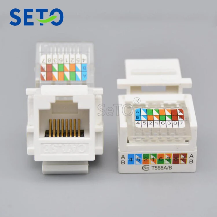 Сетевой модуль штепсельной вилки SeTo RJ45 Cat5e Keystone для розетки настенной