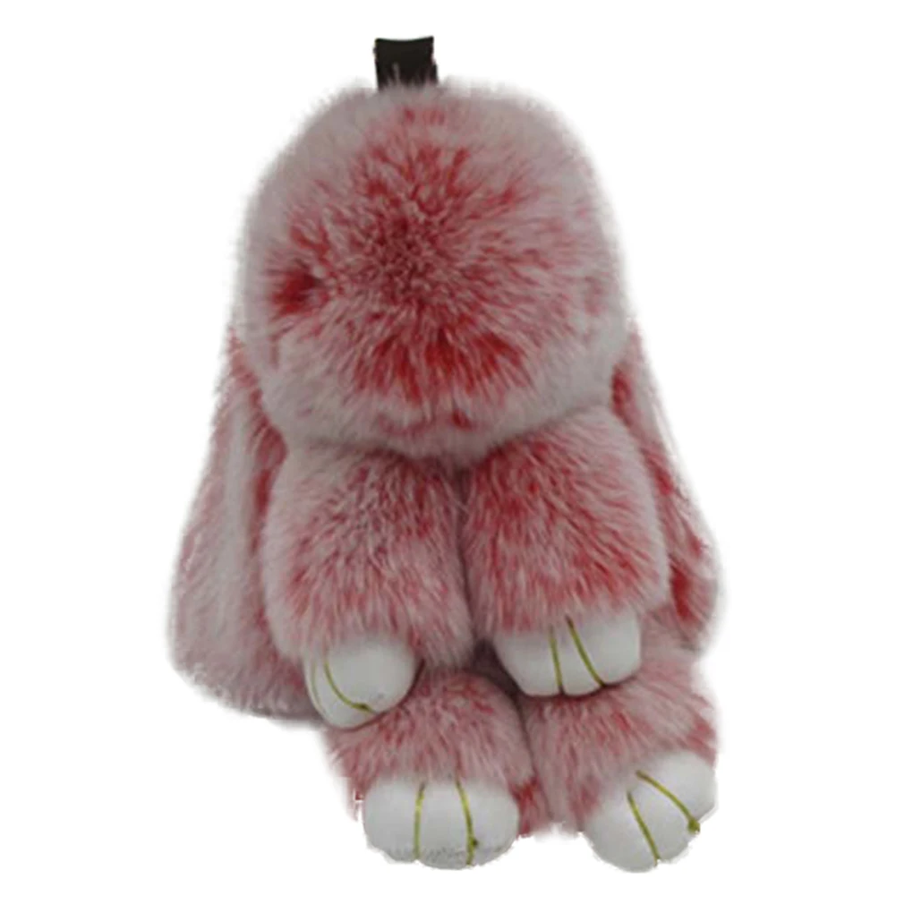 

13cm Rex Rabbit Doll Key Chains Bunny Rabbit Pompom Fur Keychain Handbag Doll stuffed plush totoro doll plush toy kawaii anime