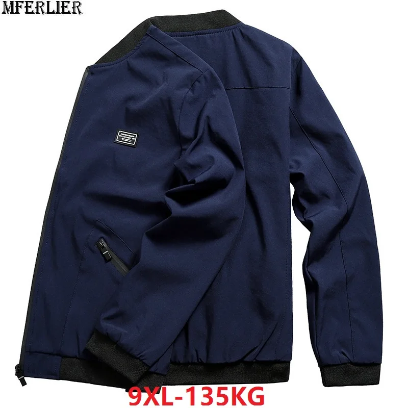MFERLIER мужские куртки 8XL 9XL черные большие размеры 6XL 7XL Осенние хипстерские с