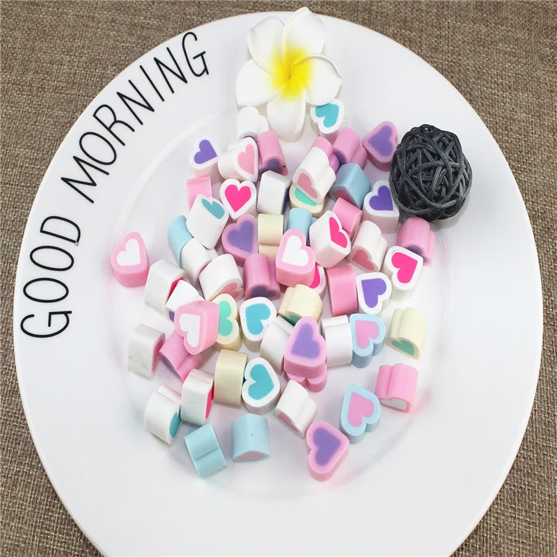 10 шт. 15*10 мм Полимерная глина ручной работы Любовь Сердце украшение для ногтей