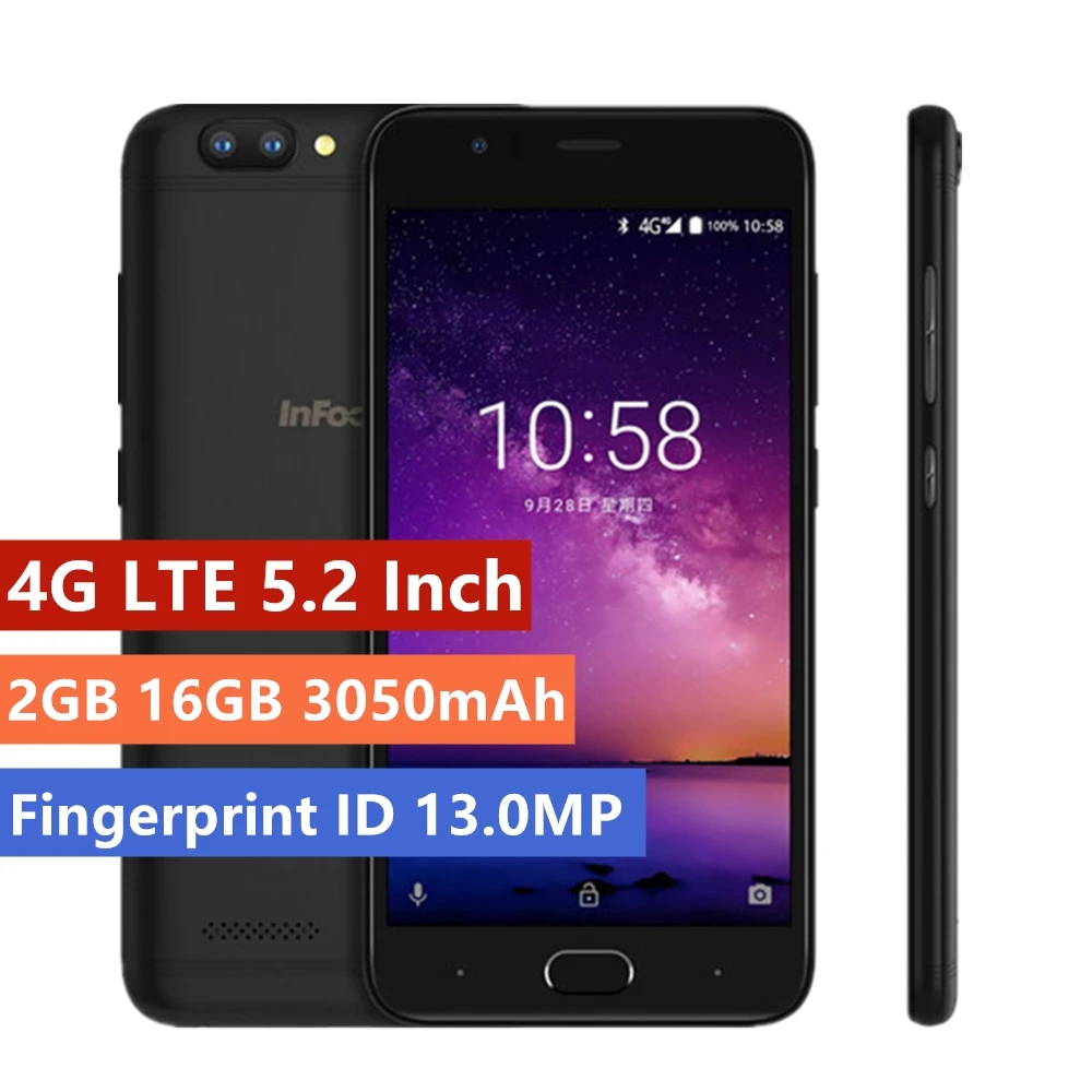 Infocus A3 Смартфон с 5 дюймовым дисплеем процессором MT6737W ОЗУ 2 Гб ПЗУ 16 ГБ 13 МП мАч Android