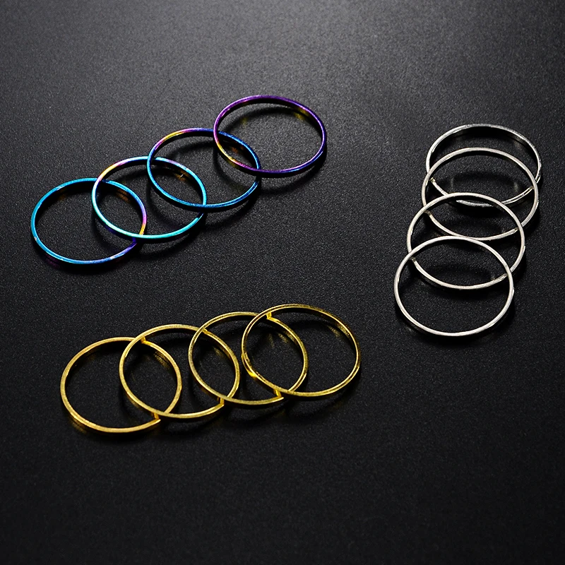 12 шт./компл. золото/серебро Цвет Простой Круглый Кольцо костяшки Наборы для ухода