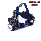 Светодиодный налобный светильник XM-L T6, светодиодный налобный светильник 2000 лм, масштабируемый фонарь для кемпинга, охоты, фонарь