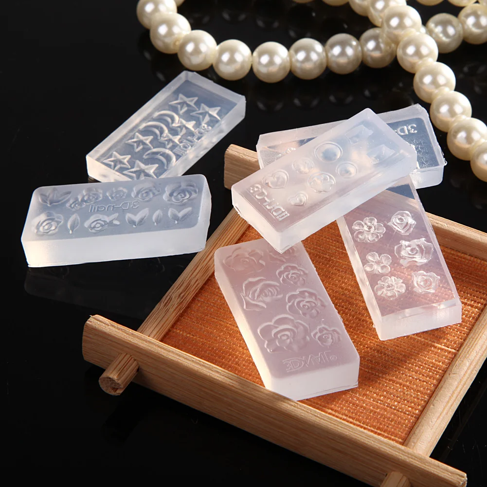 

30Pcs Mix 3D Design DIY Silicone Mold Set Nail Art Acrylic Cabochon Mold Set Acrylic Nail Carving Stamping stamper Decorations