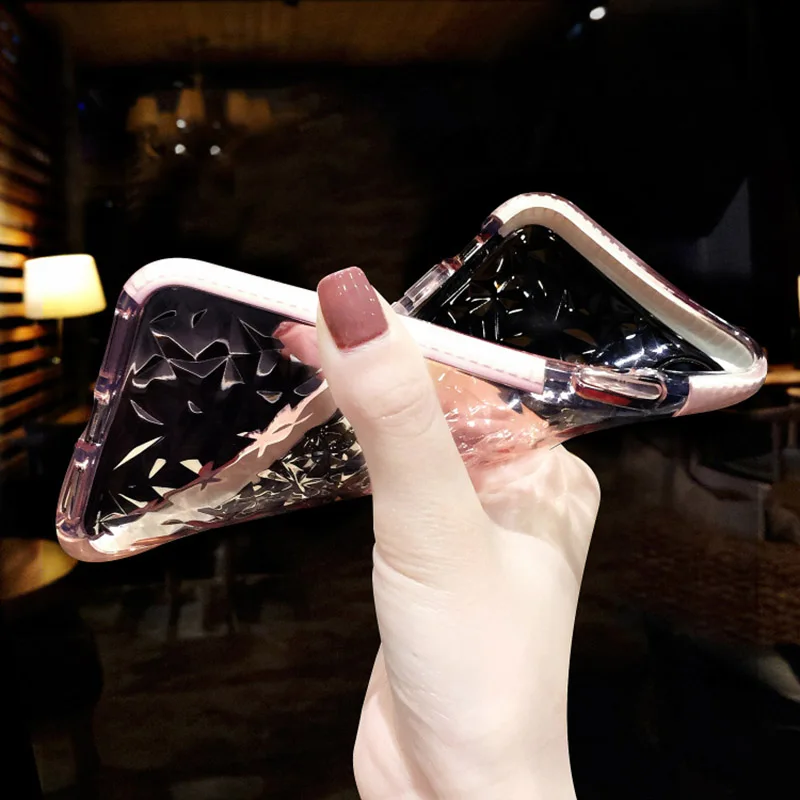 New Fashion Diamond Pattern Case for iPhone X 7 8 6 6S Plus Sillicone Soft Cover For Coque TPU Phone Cases KONSMART |