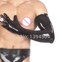 hot new sexy exotic female male unisex women men black latex long gloves wrist spliced cekc zentai costumes uniform fetish