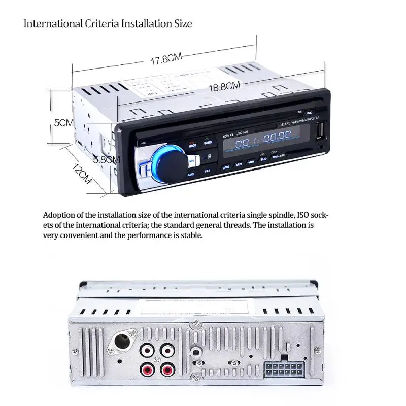 Автомобильный MP3 плеер с Bluetooth FM AUX 1 DIN|car stereo player|aux receivercar mp3 player bluetooth |
