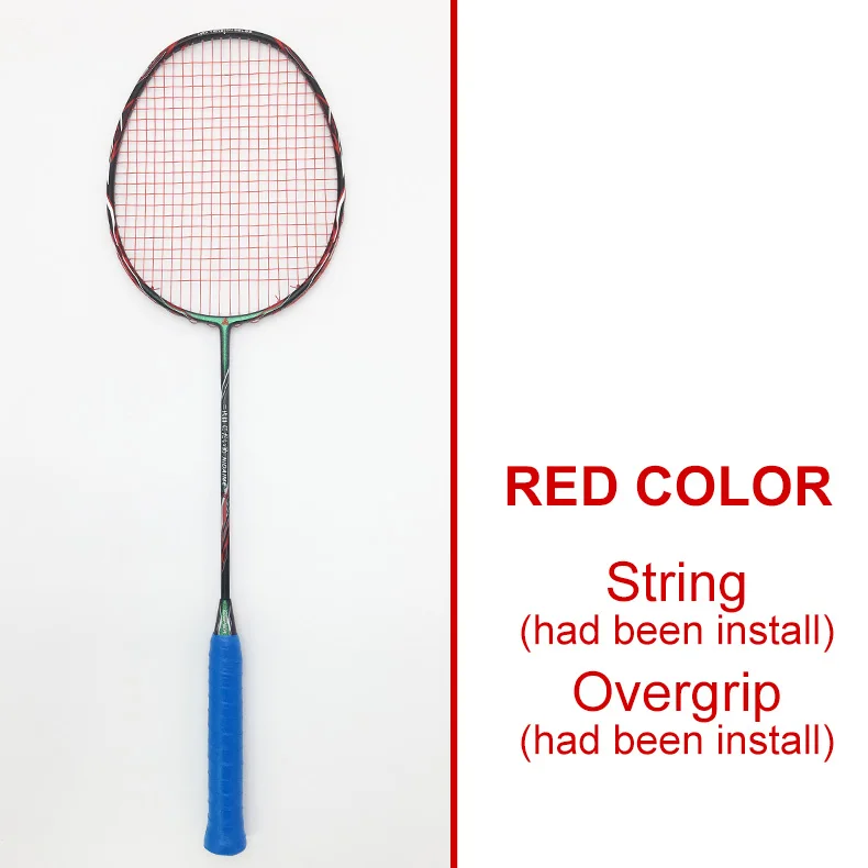 G2 red color ESPER 58 грамм ракетка для бадминтона из графитового волокна, высокое качество, легкая ракетка 9U из углеродного волокна с веревкой и подарками - Цвет: G2 red color
