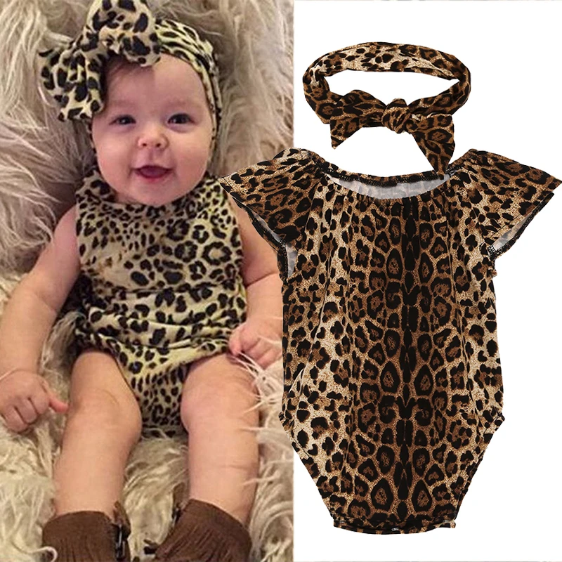 Детские комбинезоны с леопардовым принтом комбинезон одежда и головной убор