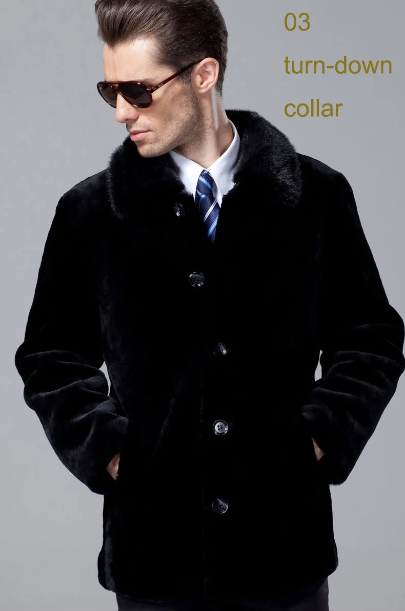 100% гарантированное пальто из овчины Мужская Подлинная искусственная норковая