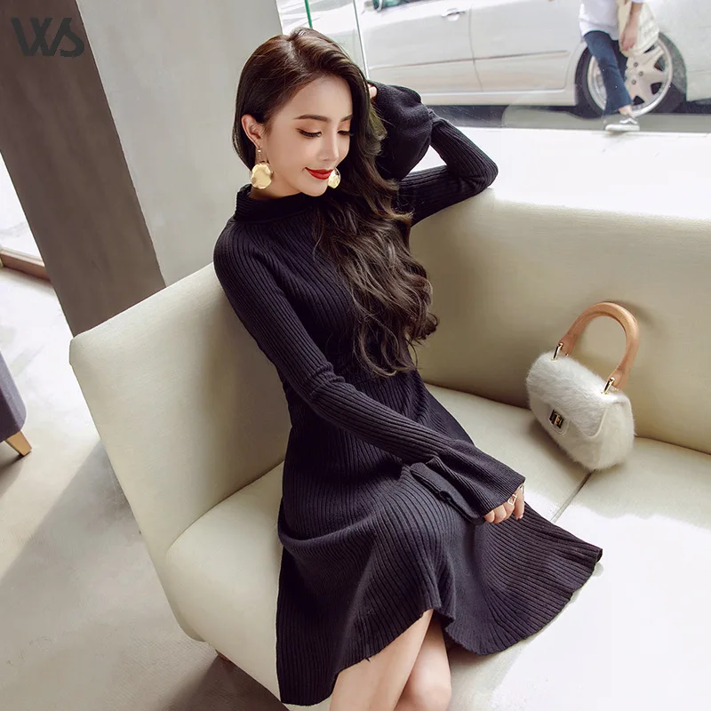 Новое поступление 2017 года Зима Для женщин одежда водолазка сплошной Вязание