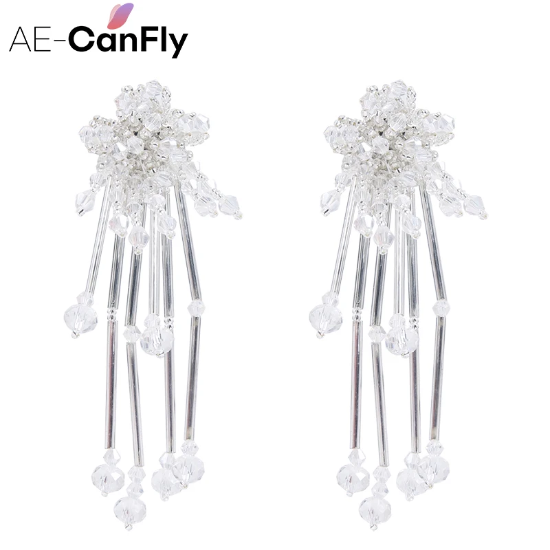 AE-CANFLY уникальный Дизайн Марка Кристалл мотаться серьги падения для Для женщин