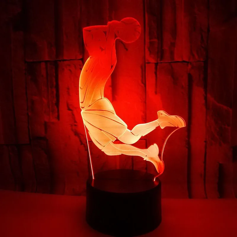 Креативный 3D Визуальный баскетбольный Dunk светодиодный ночник 7 цветов меняющий