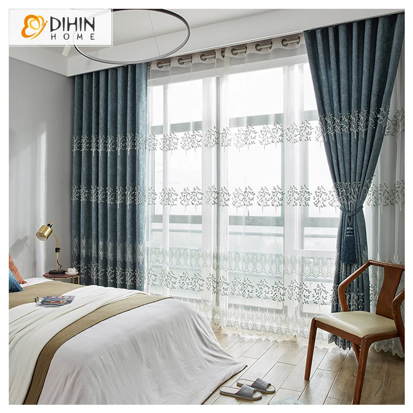 Пасторальные вышитые затемненные занавески индивидуальные оконные тени для