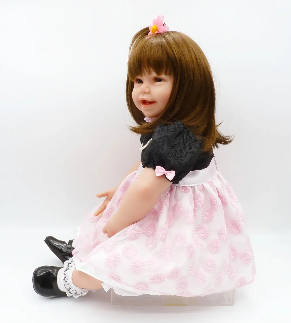 60 см силиконовые куклы для новорожденных девочек виниловые розовые принцессы