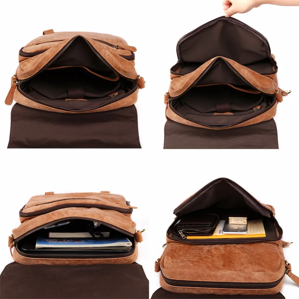 Рюкзак мужской из натуральной воловьей кожи большой ранец для ноутбука