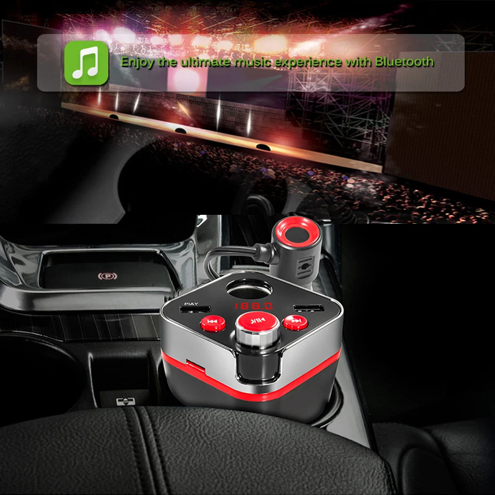 JINSERTA Bluetooth автомобильный комплект MP3 аудио плеер fm передатчик HandsFree прикуриватель