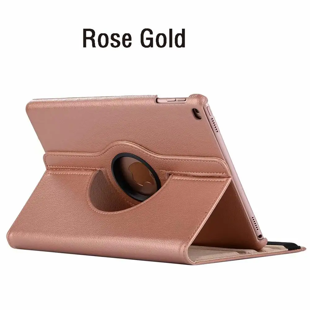 Rose Gold Для iPad 9,7 дюймов / для iPad 5/6 360 Вращающийся чехол для Apple iPad Air 1 2 Пробуждение сна крышка с смарт-подставкой Держатель - Цвет: Rose Gold