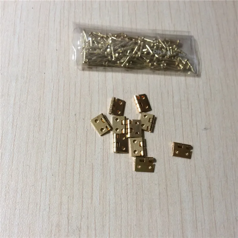 10Pcs 10*8mm Brass Mini Hinge Decor Door Hinges Wooden Gift Jewelry Box Fittings for Furniture Hardware+Nail | Обустройство дома