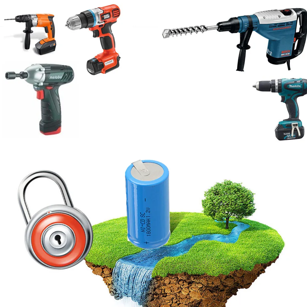34 шт. SC 1800 мАч 1.2 В аккумулятор nicd аккумуляторные батареи для Makita Bosch B & D Hitachi metabo
