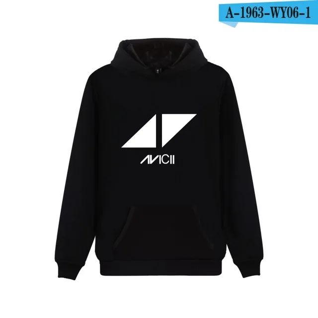 black DJ толстовки avicii для мужчин/женщин Повседневная Толстовка с длинным рукавом Уличная пуловер весна осень толстовка хип хоп куртка пальто одежда - Цвет: black