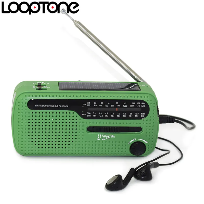 LoopTone портативный FM/AM/SW радио для наружного аварийного сгибания Динамо/Солнечная