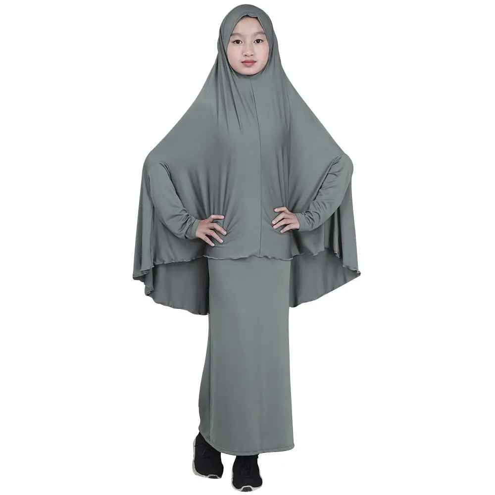 Abaya/длинное мусульманское платье-хиджаб Maxi для девочек; комплект одежды для молитвы в мусульманском стиле; Рамадан; Бурка; костюмы для детей с полным покрытием; новое арабское платье