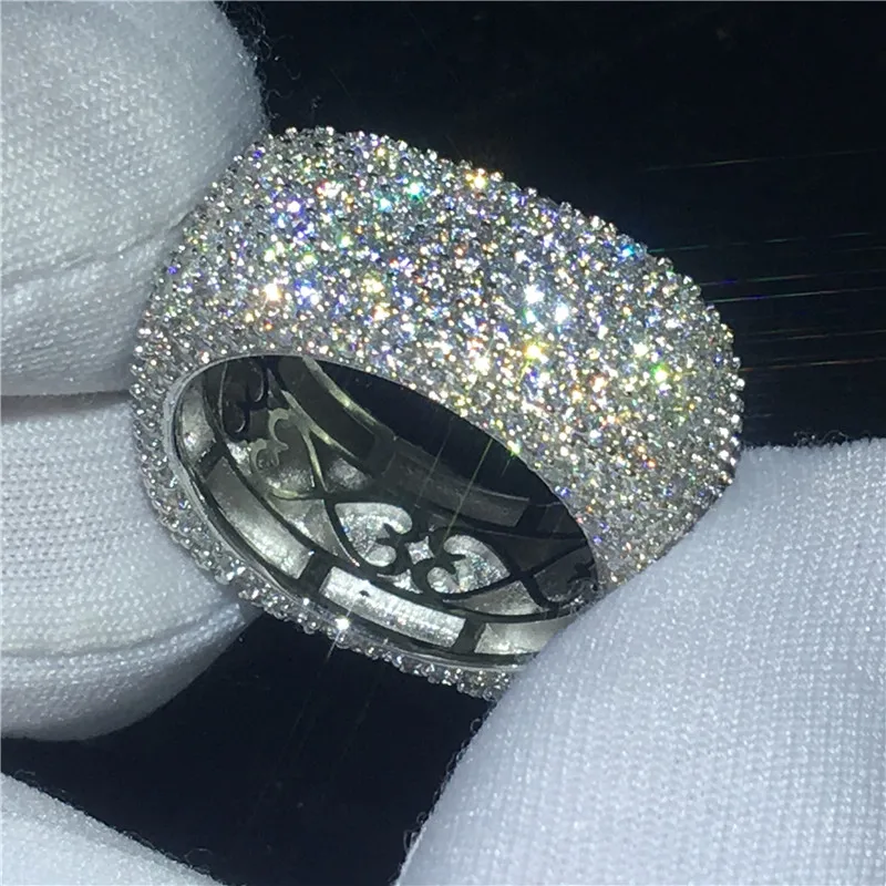 Vecalon, роскошное кольцо, 925 пробы, серебряное, инкрустированное, 450 шт, AAAAA Cz, обручальное кольцо, кольца для женщин, ювелирное изделие, подарок