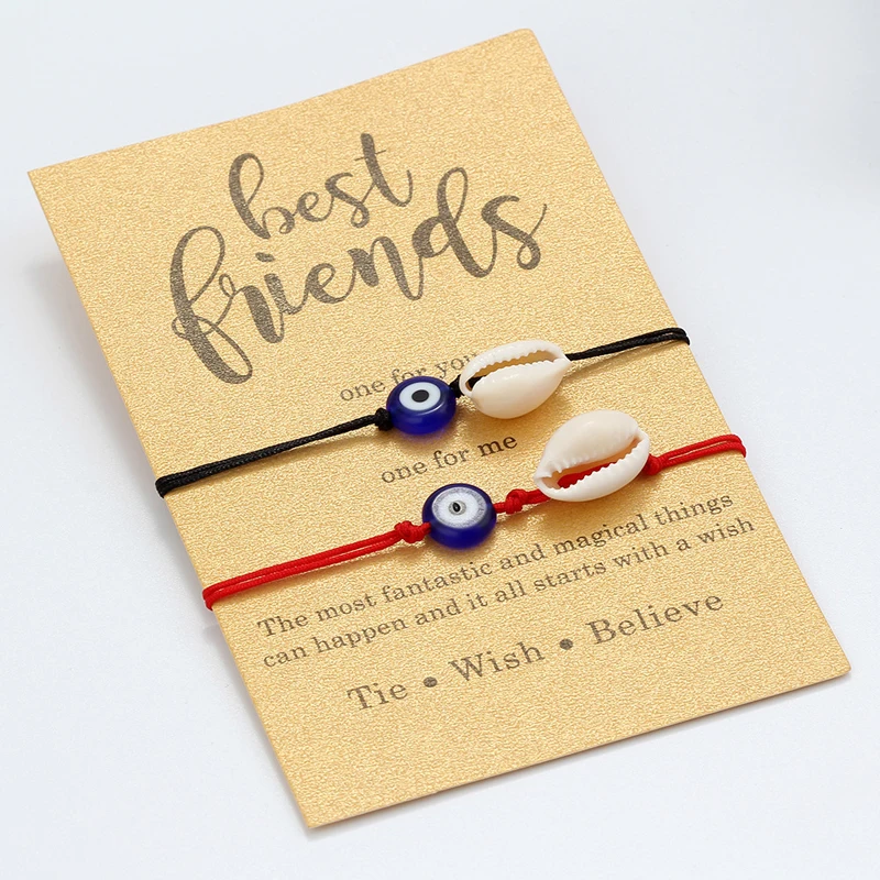 Женский браслет из черной и красной веревки 2 шт./компл.|Браслеты с шармами| |