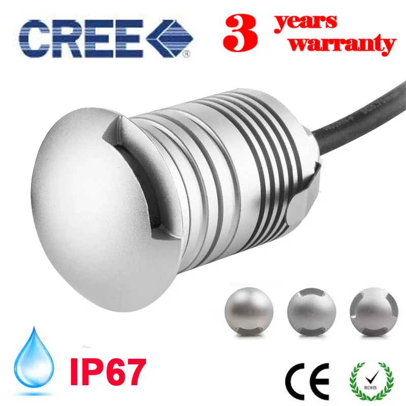 

3W cree LED underground light lamp outdoor buried recessed floor lamp Waterproof IP67 Landscape stair lighting 12V DHL shipping