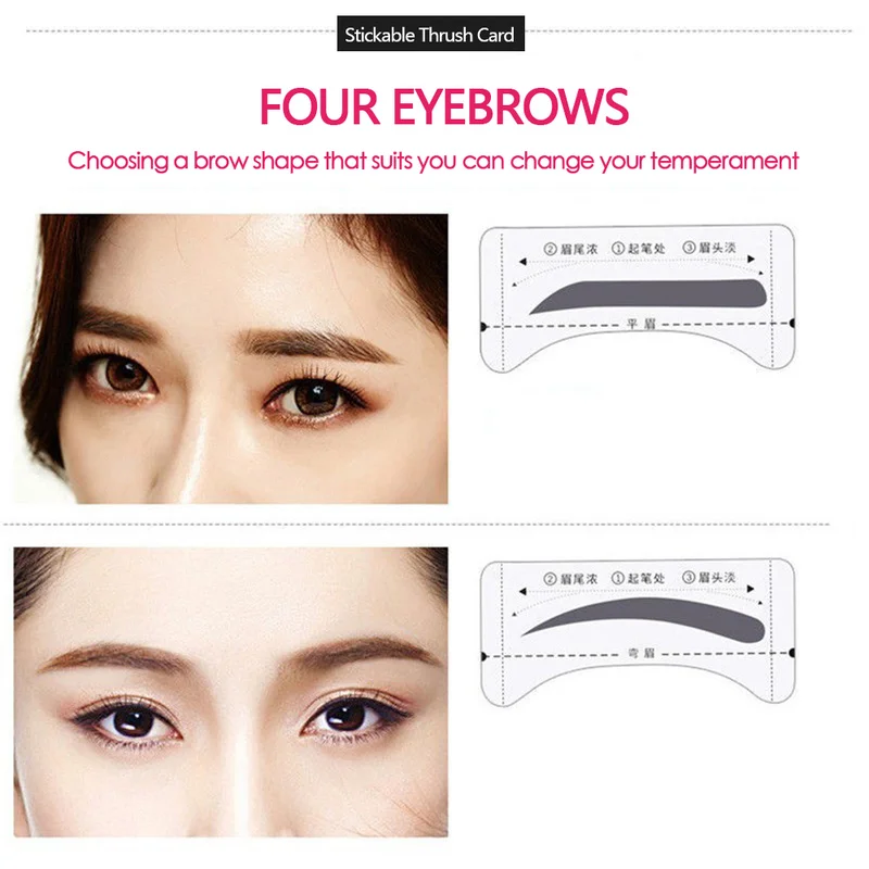 Карта татуировки ленивых бровей 4 шт. трафареты для шаблоны наклейки слово